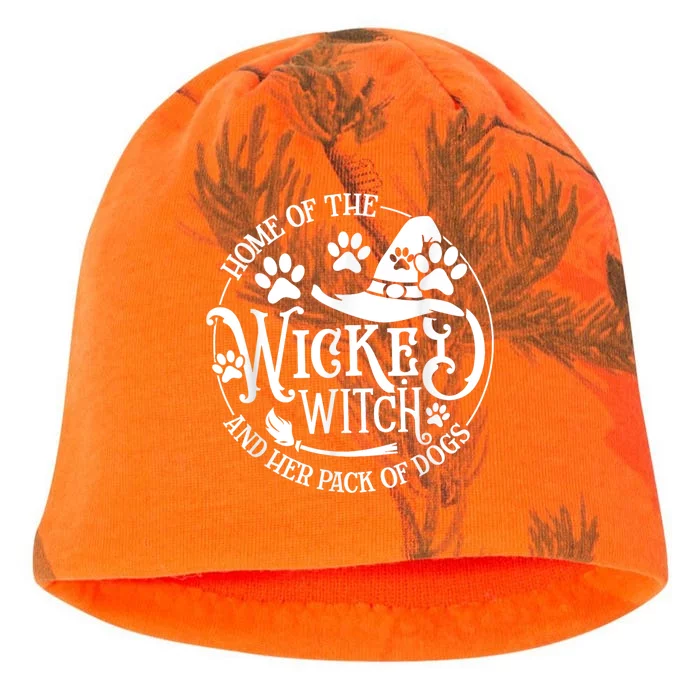 Home Of The Wicked Witch And Her Pack Of Dog Funny Halloween Kati - Camo Knit Beanie