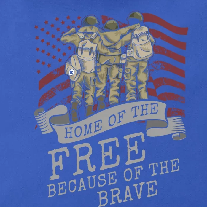 Home Of The Free Because Of The Brave Soldier Proud Veteran Gift Zip Tote Bag