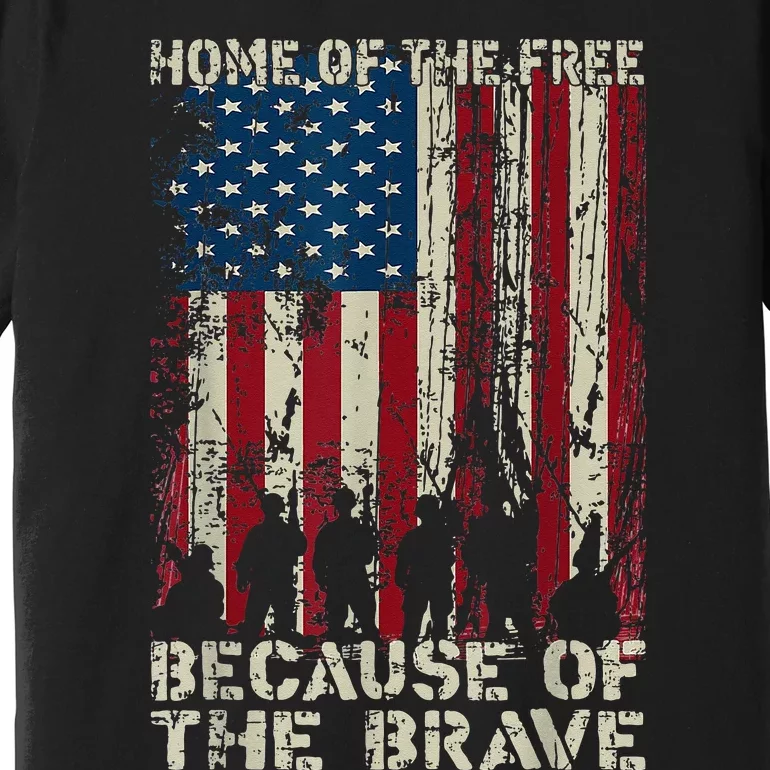 Home Of The Free Because Of The Brave American Flag Premium T-Shirt