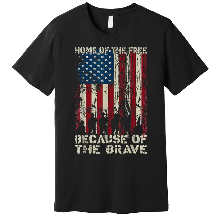 Home Of The Free Because Of The Brave American Flag Premium T-Shirt