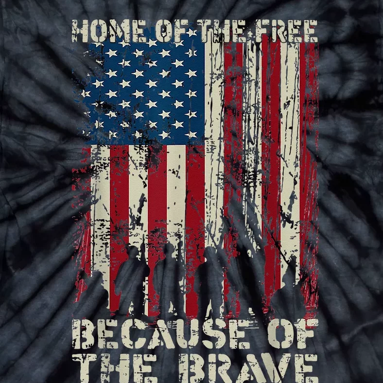 Home Of The Free Because Of The Brave American Flag Tie-Dye T-Shirt