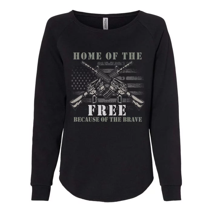 Home Of The Free Because Of The Brave Patriotic Us Soldier Gift Womens California Wash Sweatshirt