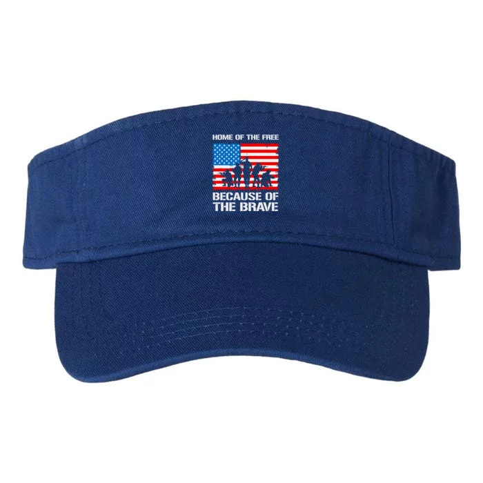 Home Of The Free Because Of The Brave Cool Gift Valucap Bio-Washed Visor