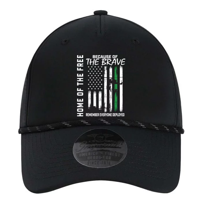 Home Of The Free Because Of The Brave Remember Deployed Flag Great Gift Performance The Dyno Cap