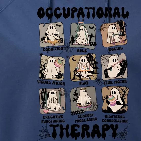 Halloween Occupational Therapy Ot Ghost Spooky Vibes Performance Fleece Hoodie