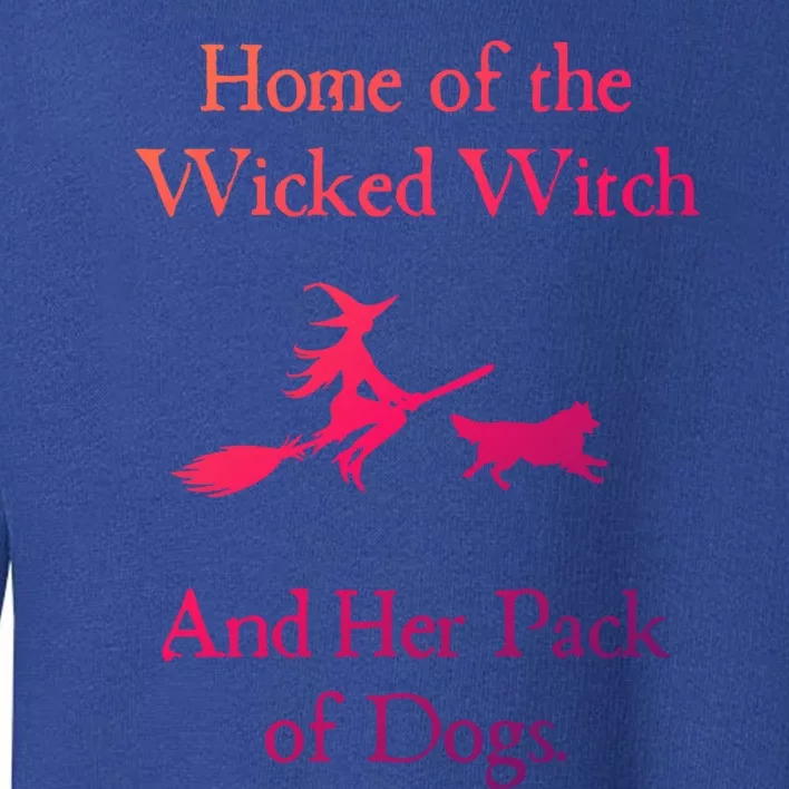 Home Of The Wicked Witch And Her Pack Of Dog Funny Halloween Meaningful Gift Toddler Sweatshirt