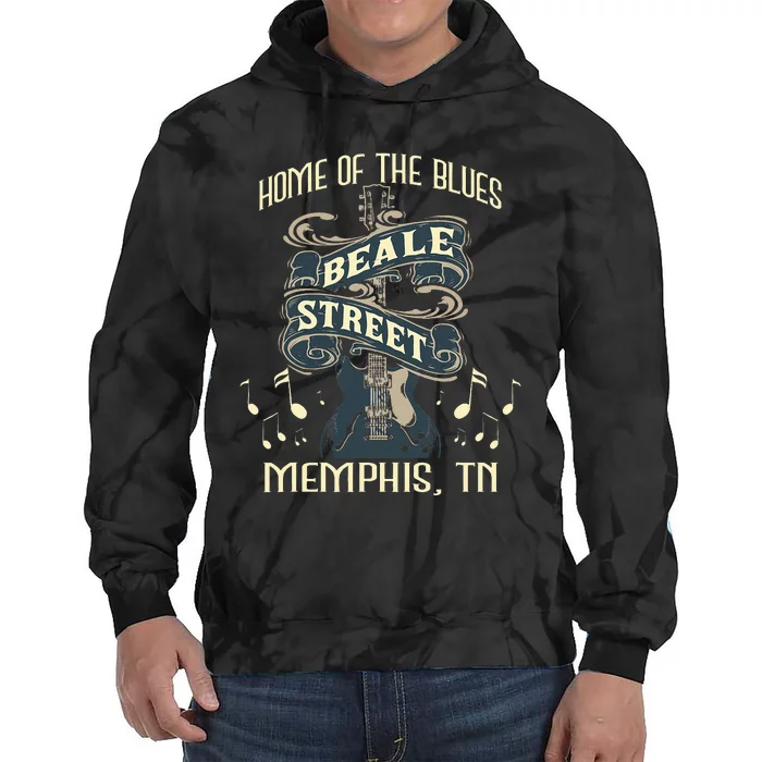 Home Of The Blues Beale Street Memphis Musician Guitarist Tie Dye Hoodie