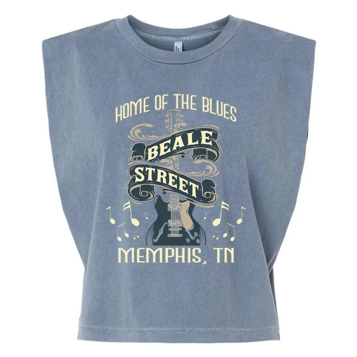 Home Of The Blues Beale Street Memphis Musician Guitarist Garment-Dyed Women's Muscle Tee