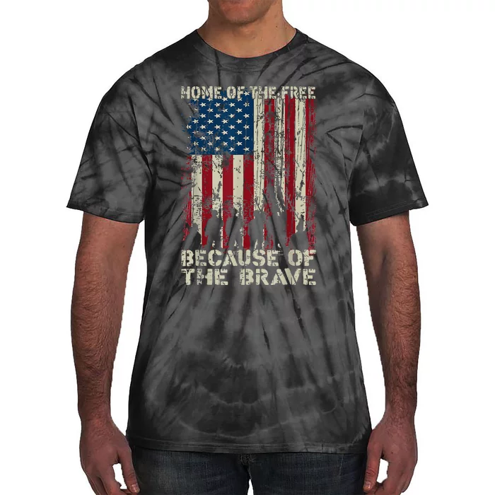 Home Of The Free Because Of The Brave American Flag Tie-Dye T-Shirt