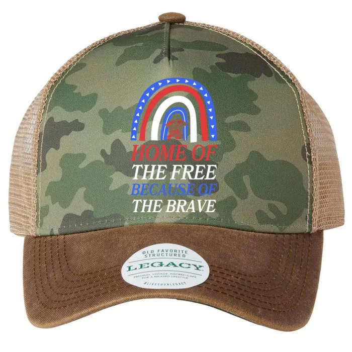 Home Of The Free Because Of The Brave 4th Of July Rainbow Gift Legacy Tie Dye Trucker Hat