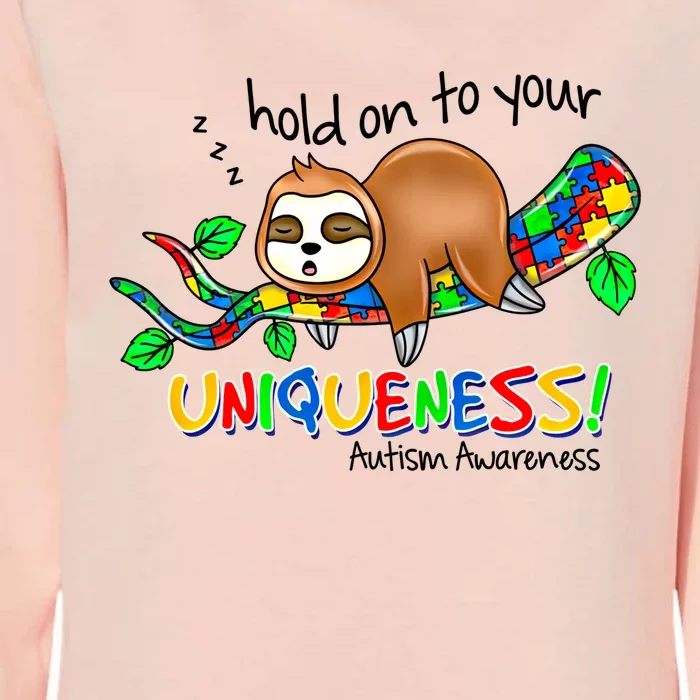 Hold On To Your Uniqueness Sloth Autism Awareness Acceptance Cute Gift Womens California Wash Sweatshirt