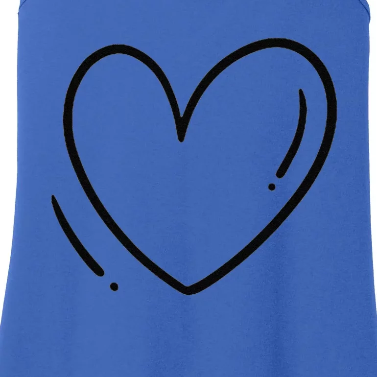 Heart On The Chest Outline Drawing Heart Minimalistic Ladies Essential Tank