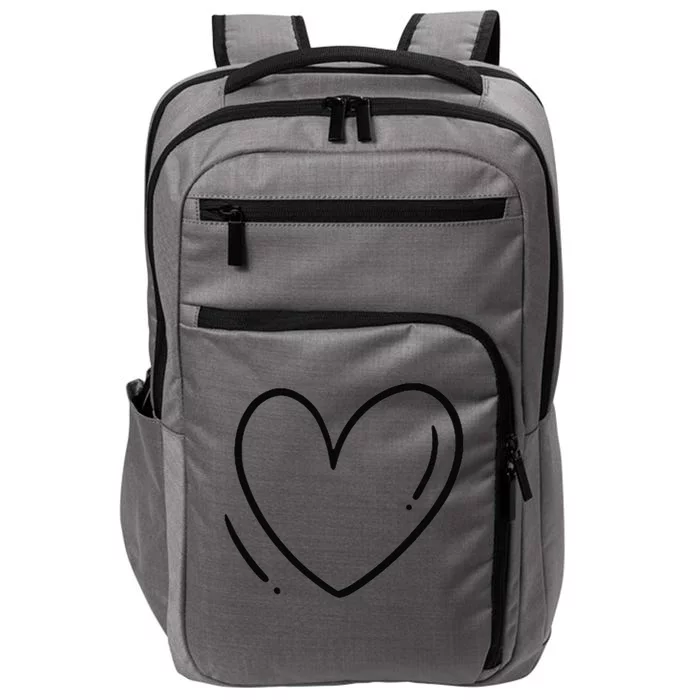 Heart On The Chest Outline Drawing Heart Minimalistic Impact Tech Backpack