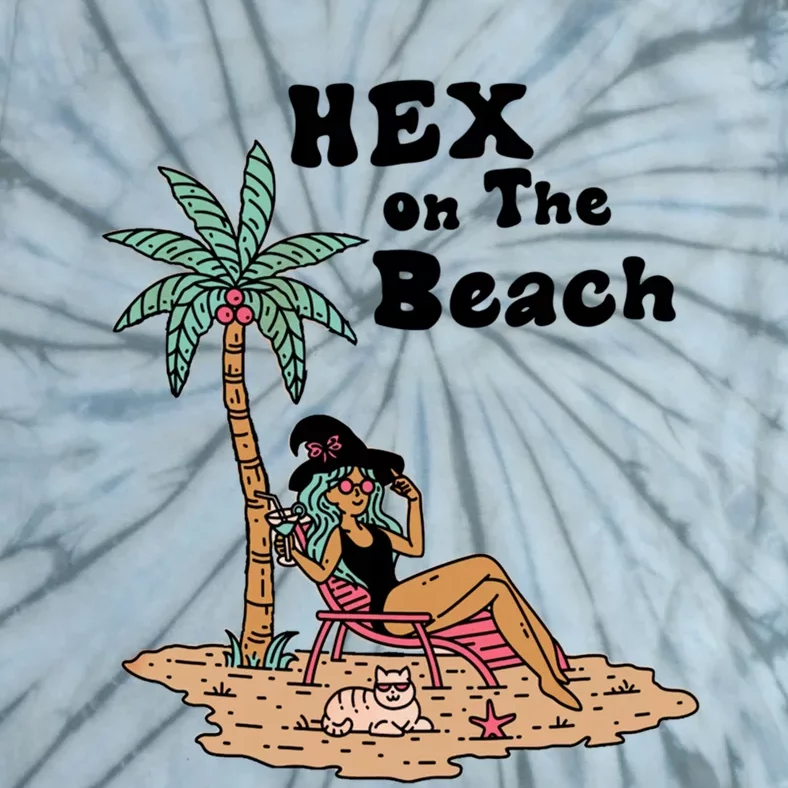 Hex On The Beach Hello Summer Vibes Beach Vacay Retro 70s Gift Tie-Dye T-Shirt