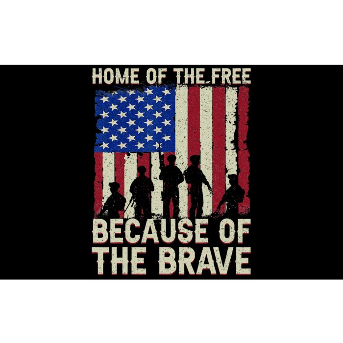 Home Of The Free Because Of The Brave American Flag 4th July Bumper Sticker