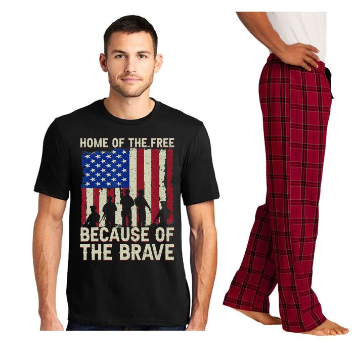 Home Of The Free Because Of The Brave American Flag 4th July Pajama Set