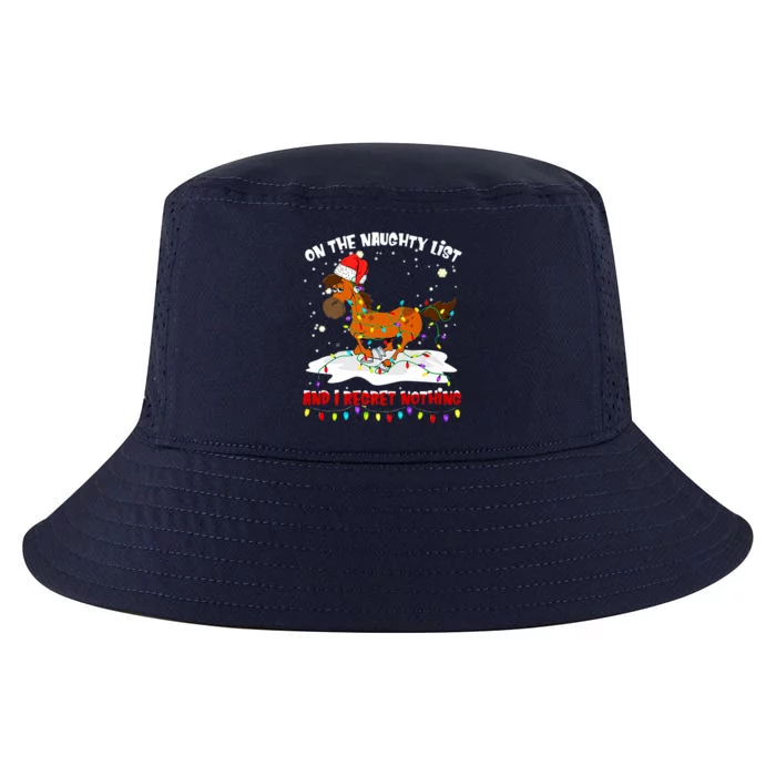 Horse On The Naughty List And I Regret Nothing Christmas Meaningful Gift Cool Comfort Performance Bucket Hat