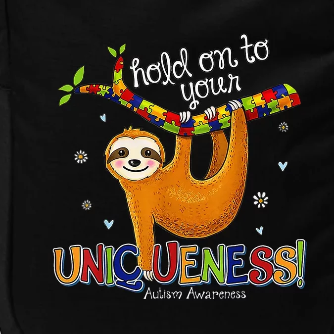 Hold On To Your Uniqueness Sloth ASD Awareness Impact Tech Backpack