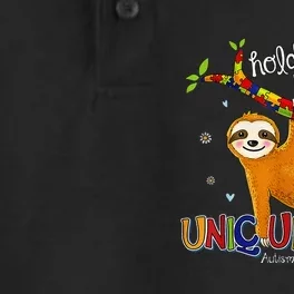 Hold On To Your Uniqueness Sloth ASD Awareness Dry Zone Grid Performance Polo