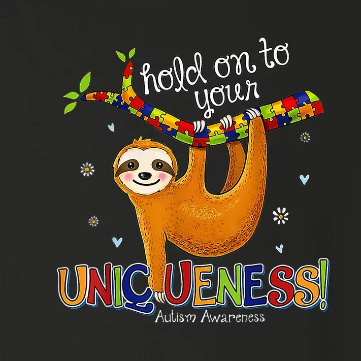 Hold On To Your Uniqueness Sloth ASD Awareness Toddler Long Sleeve Shirt