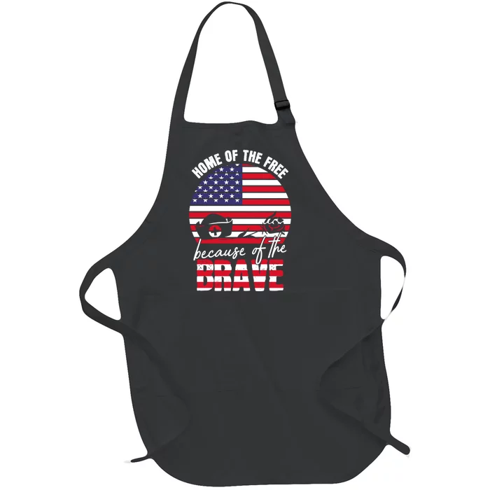 Home Of The Free Because Of The Brave Memorial Day May 25th Cool Gift Full-Length Apron With Pocket