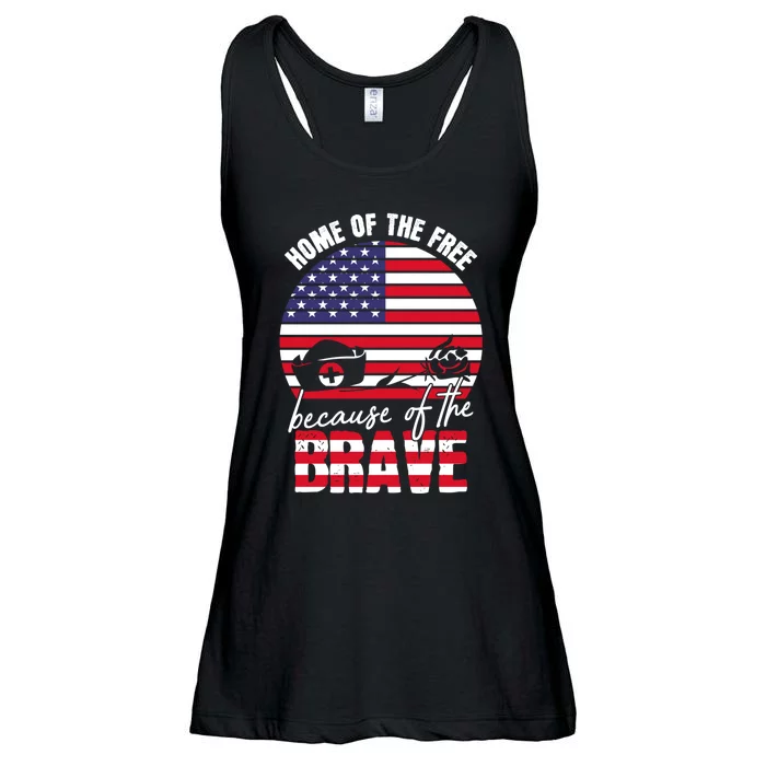 Home Of The Free Because Of The Brave Memorial Day May 25th Cool Gift Ladies Essential Flowy Tank