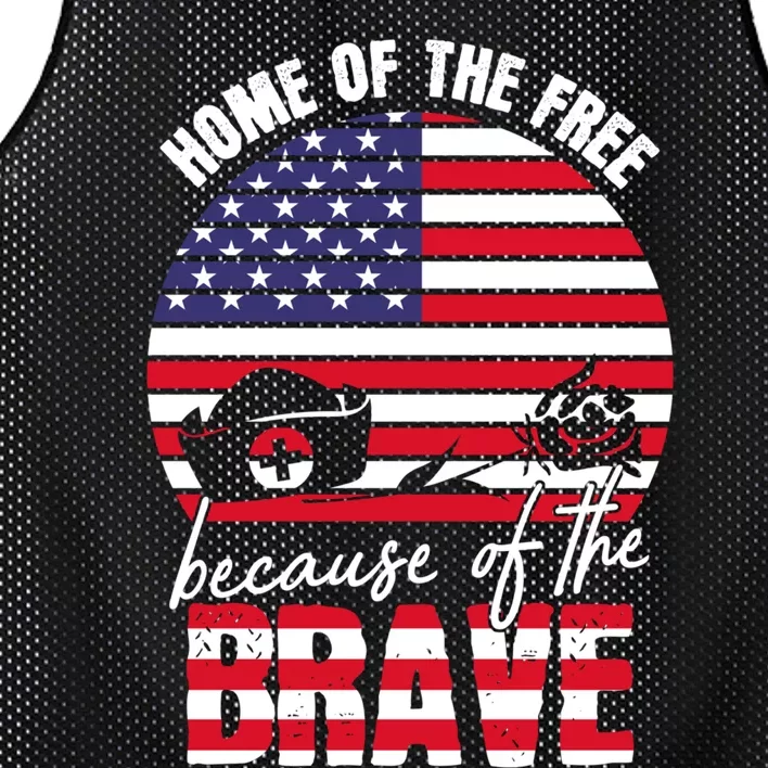 Home Of The Free Because Of The Brave Memorial Day May 25th Cool Gift Mesh Reversible Basketball Jersey Tank