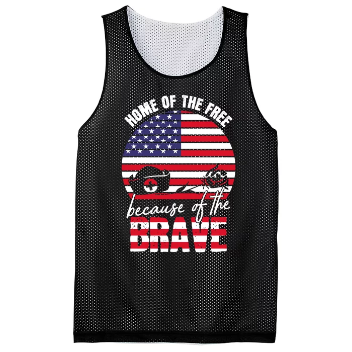 Home Of The Free Because Of The Brave Memorial Day May 25th Cool Gift Mesh Reversible Basketball Jersey Tank