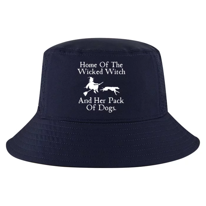 Home Of The Wicked Witch And Her Pack Of Dog Funny Halloween Cool Comfort Performance Bucket Hat