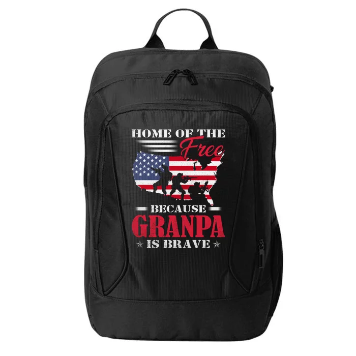 Home Of The Free Because My Grandpa Is Brave Veteran Day Gift City Backpack