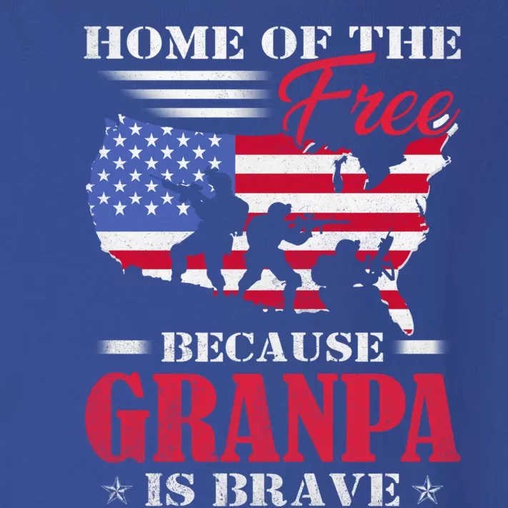 Home Of The Free Because My Grandpa Is Brave Veteran Day Gift Toddler Long Sleeve Shirt