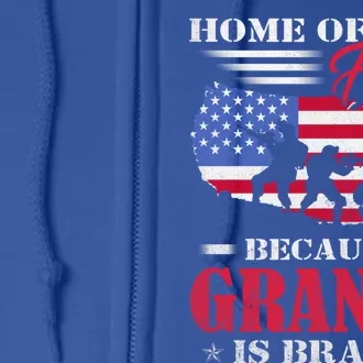 Home Of The Free Because My Grandpa Is Brave Veteran Day Gift Full Zip Hoodie