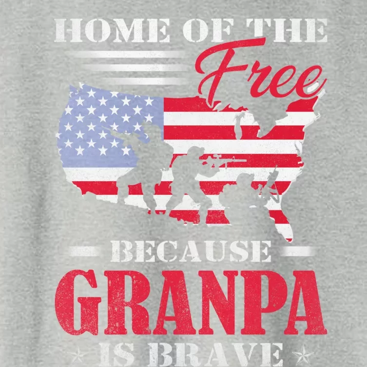 Home Of The Free Because My Grandpa Is Brave Veteran Day Gift Women's Crop Top Tee