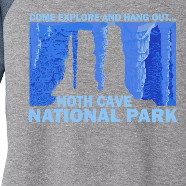 Hoth Ice Cave National Park Explore Women's Tri-Blend 3/4-Sleeve Raglan Shirt