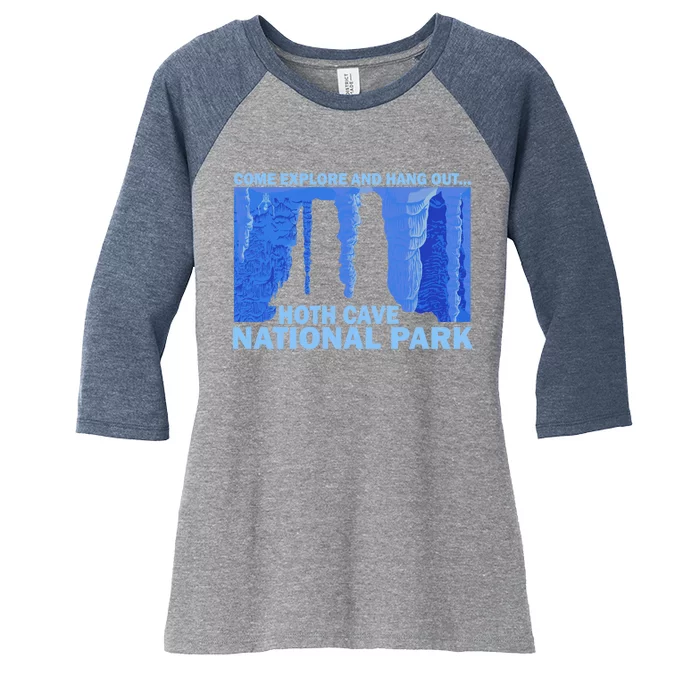 Hoth Ice Cave National Park Explore Women's Tri-Blend 3/4-Sleeve Raglan Shirt