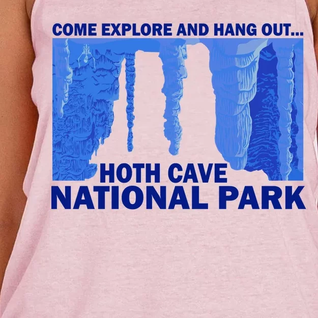 Hoth Ice Cave National Park Explore Women's Knotted Racerback Tank