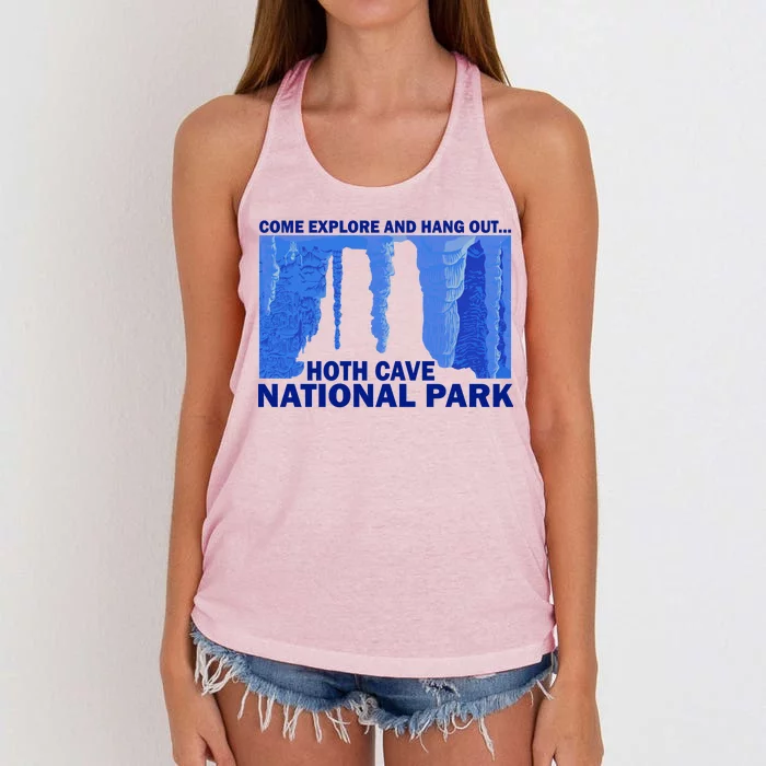 Hoth Ice Cave National Park Explore Women's Knotted Racerback Tank