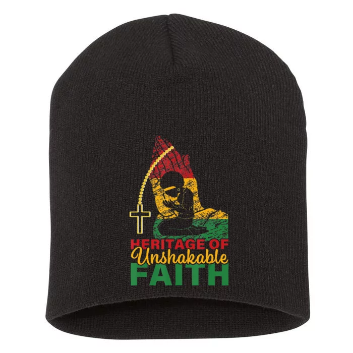 Heritage Of Unshakable Faith Black History Month Short Acrylic Beanie