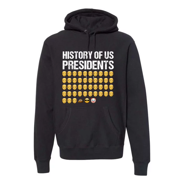 History Of US Presidents, USA Presidents Emoji Fun, Funny Emojis USA Premium Hoodie