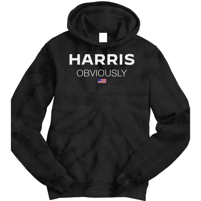 Harris Obviously Usa Flag Kamala Harris For President 2024 Tie Dye Hoodie