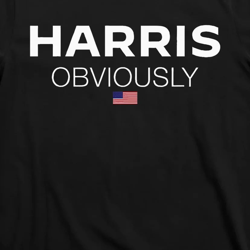 Harris Obviously Usa Flag Kamala Harris For President 2024 T-Shirt