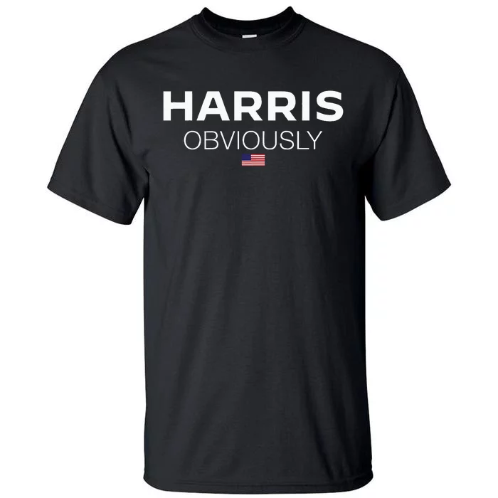 Harris Obviously Usa Flag Kamala Harris For President 2024 Tall T-Shirt