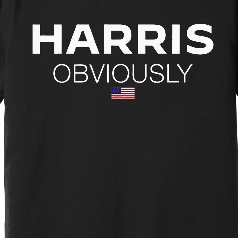 Harris Obviously Usa Flag Kamala Harris For President 2024 Premium T-Shirt