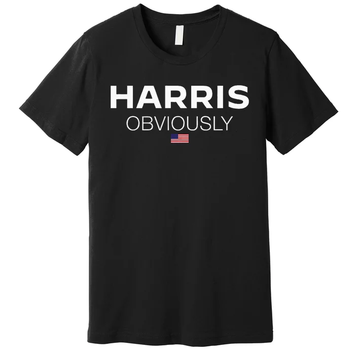 Harris Obviously Usa Flag Kamala Harris For President 2024 Premium T-Shirt