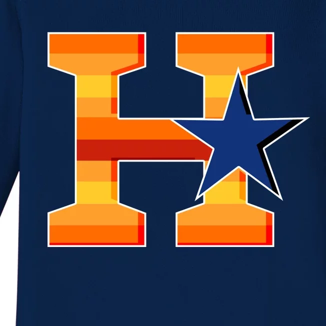 Houston Baseball H Star Logo Baby Long Sleeve Bodysuit