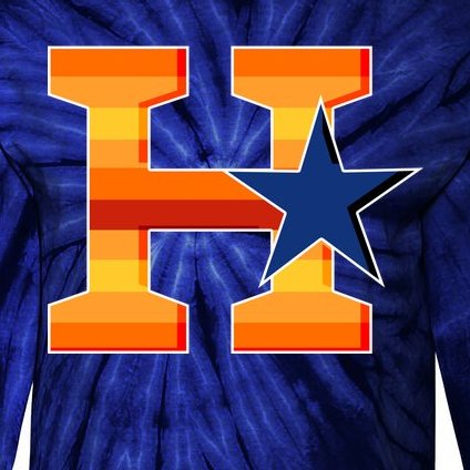 Houston Baseball H Star Logo Tie-Dye Long Sleeve Shirt
