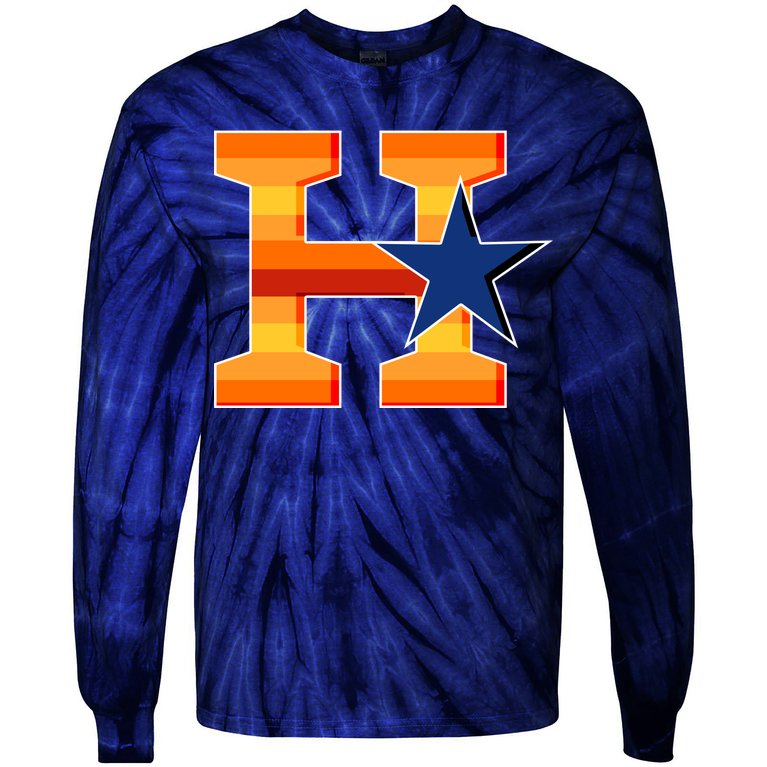 Houston Baseball H Star Logo Tie-Dye Long Sleeve Shirt