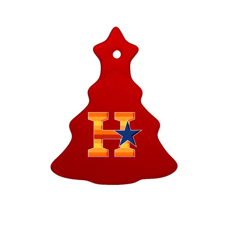 Houston Baseball H Star Logo Tree Ornament