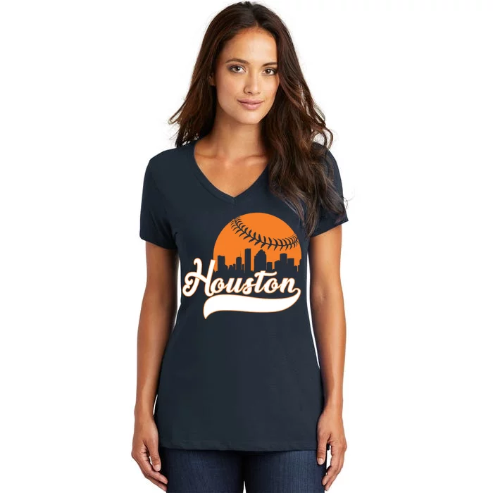 Houston Baseball Team City Women's V-Neck T-Shirt