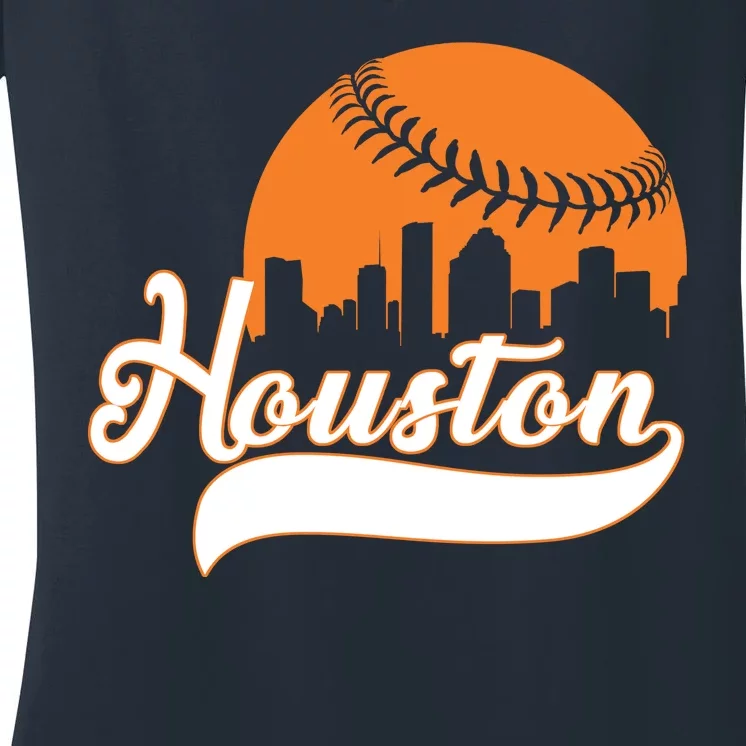 Houston Baseball Team City Women's V-Neck T-Shirt